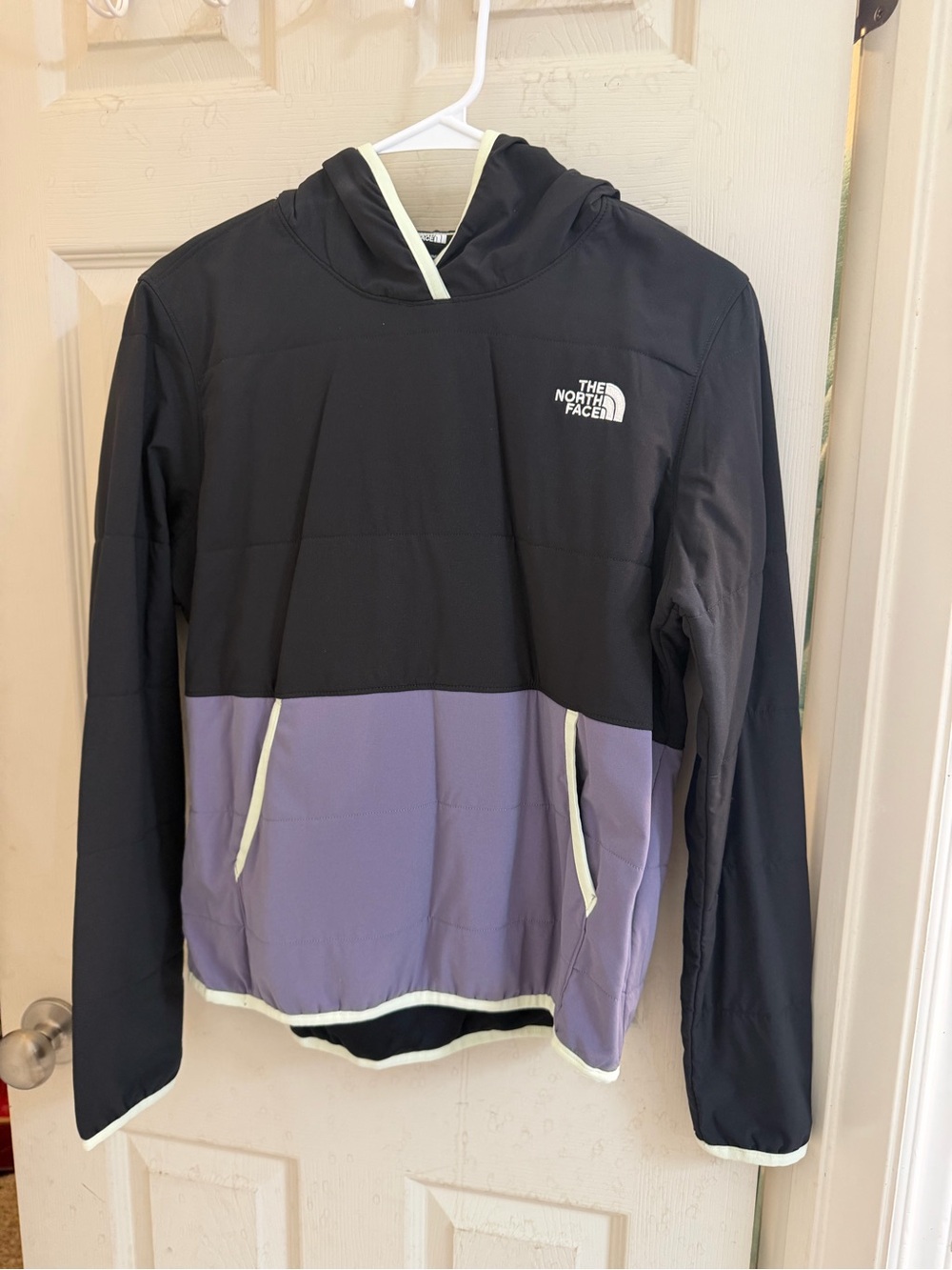 The North Face Black & Lavender Hooded Pullover with Light Green Trim